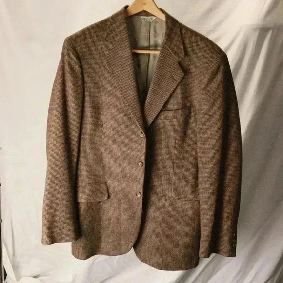 Sports jacket blazer, 100% wool made in the USA, Brown heather mens - Picture 1 of 15